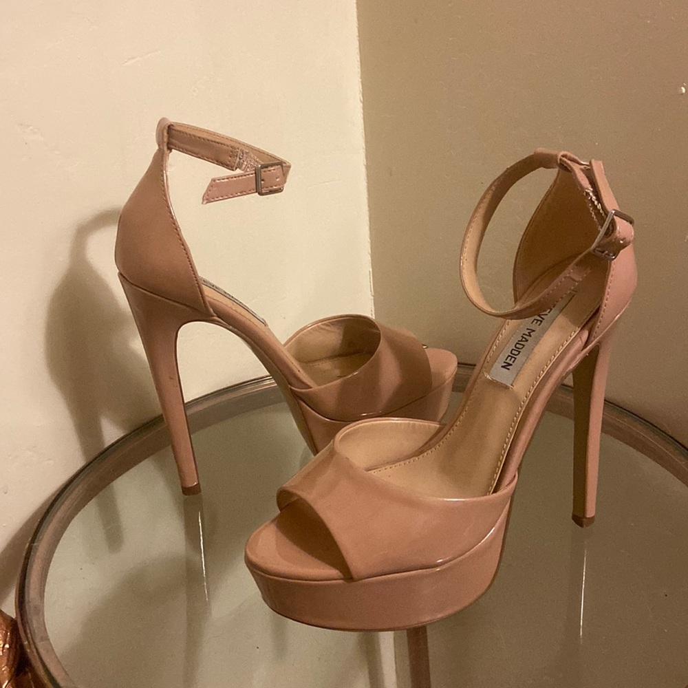 Nude Steven Madden peep toe stilettos